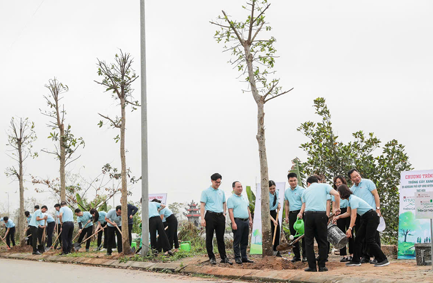 'Agribank - Thêm cây, thêm sự sống', lan tỏa hành trình 'Vì tương lai xanh' tại Mê Linh- Ảnh 5.