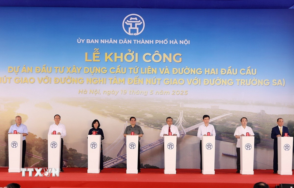 Thủ tướng phát lệnh khởi công cầu Tứ Liên - công trình biểu tượng mới của Thủ đô- Ảnh 2. Thủ tướng phát lệnh khởi công cầu Tứ Liên - công trình biểu tượng mới của Thủ đô- Ảnh 2.
