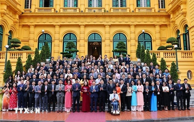 Phó Chủ tịch nước gặp mặt đại biểu tham gia Diễn đàn Trí thức trẻ Việt Nam toàn cầu lần thứ 6- Ảnh 2. Phó Chủ tịch nước gặp mặt đại biểu tham gia Diễn đàn Trí thức trẻ Việt Nam toàn cầu lần thứ 6- Ảnh 2.