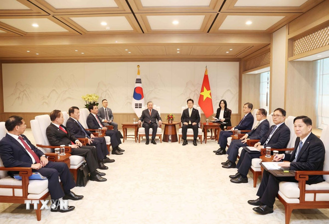 Tổng Bí thư Tô Lâm hội đàm với Tổng thống Hàn Quốc Lee Jae Myung- Ảnh 1.