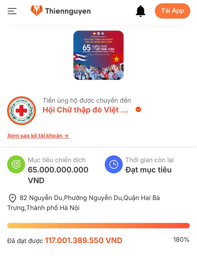 Số tiền ủng hộ nhân dân Cuba hơn 117 tỷ đồng, danh sách cập nhập công khai- Ảnh 1.