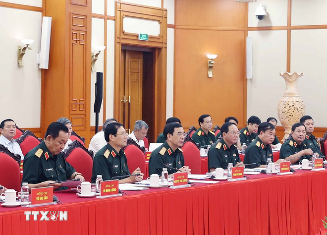 Bộ Chính trị làm việc với Ban Thường vụ Quân ủy Trung ương- Ảnh 3. Bộ Chính trị làm việc với Ban Thường vụ Quân ủy Trung ương- Ảnh 3.