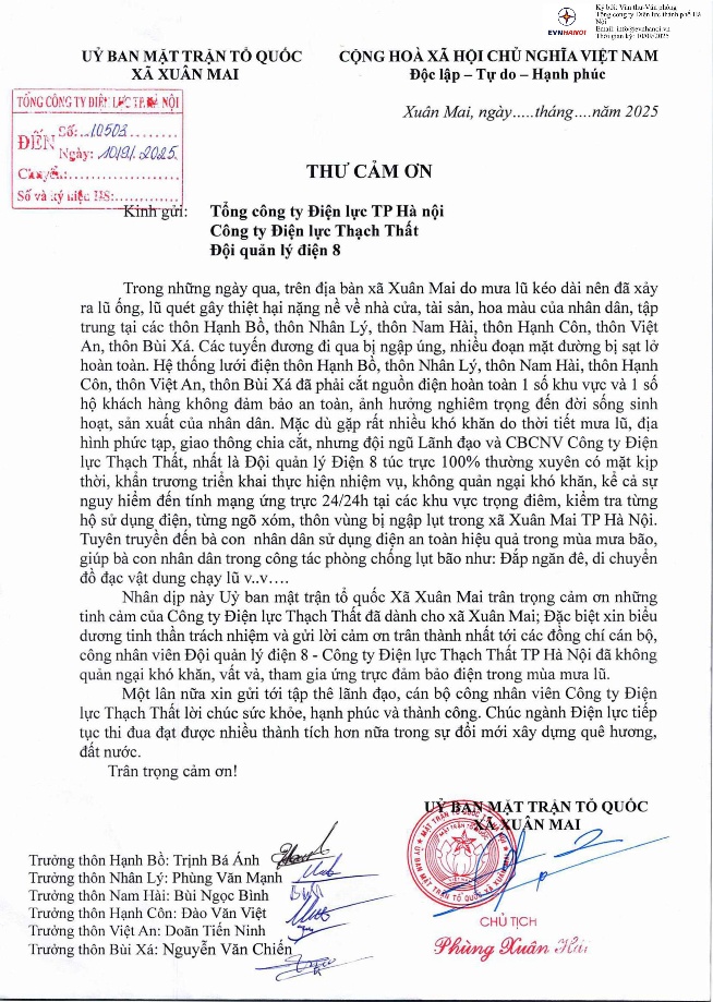Những cánh thư tri ân tới Người thợ điện Thủ đô- Ảnh 1. Những cánh thư tri ân tới Người thợ điện Thủ đô- Ảnh 1.