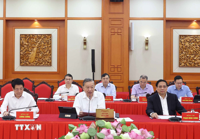 Bộ Chính trị làm việc với Ban Thường vụ Đảng ủy Quốc hội- Ảnh 1.