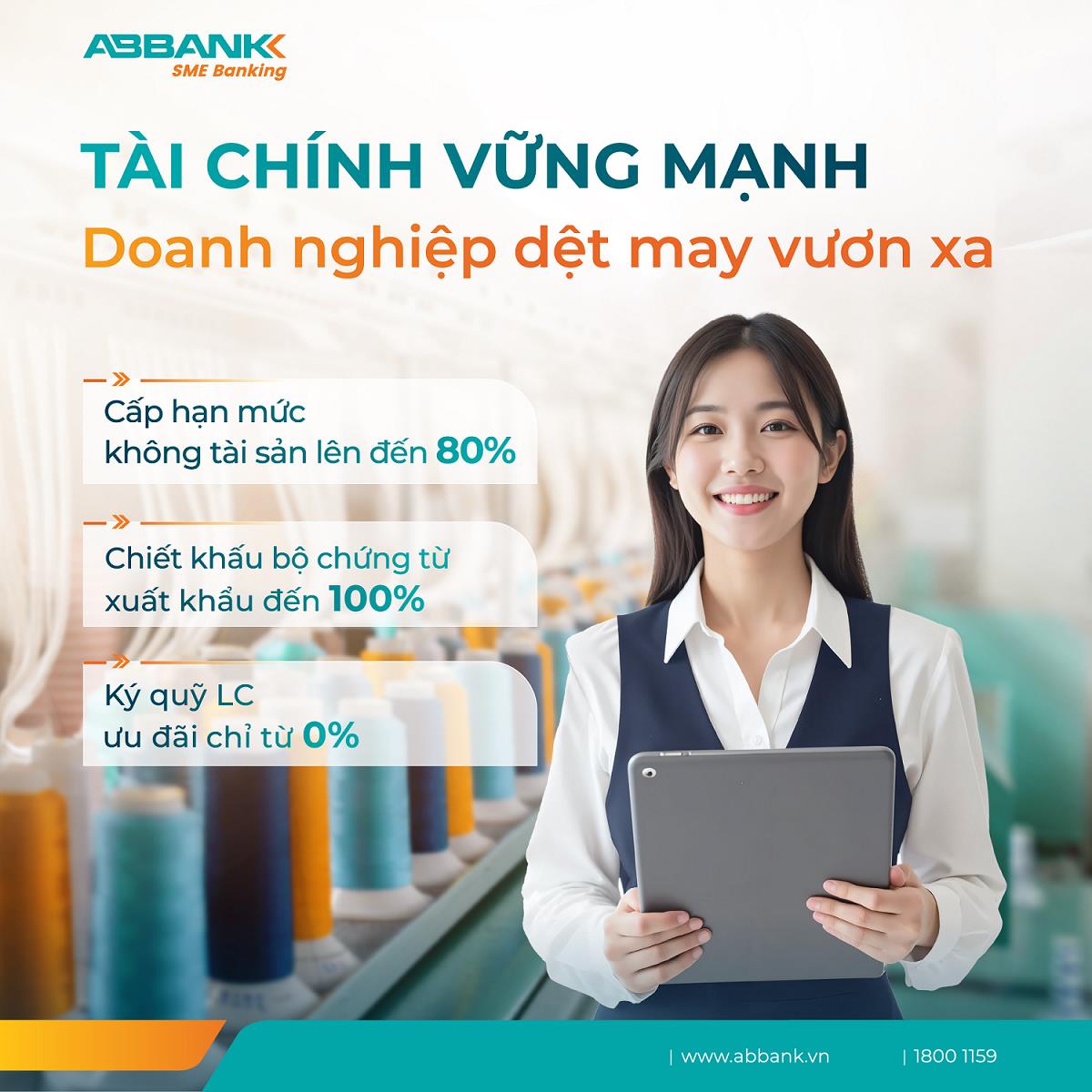 ABBANK hỗ trợ doanh nghiệp dệt may tiếp cận vốn với lãi suất từ 2,35%/năm- Ảnh 1. ABBANK hỗ trợ doanh nghiệp dệt may tiếp cận vốn với lãi suất từ 2,35%/năm- Ảnh 1.