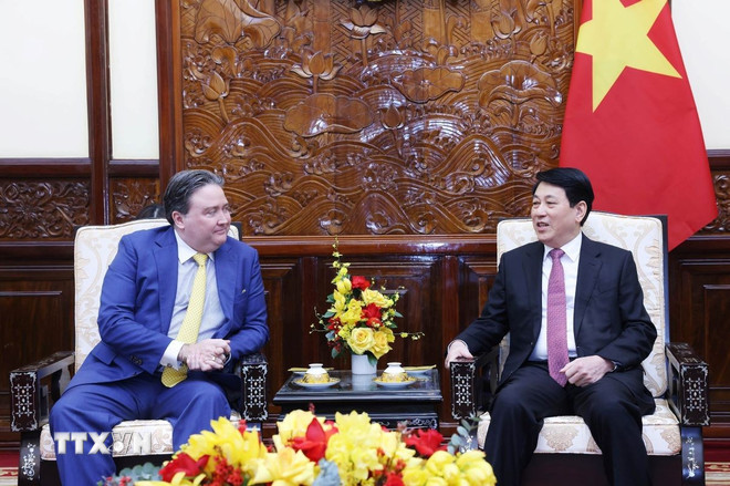 Chủ tịch nước Lương Cường tiếp Đại sứ Hoa Kỳ tại Việt Nam đến chào từ biệt- Ảnh 1.