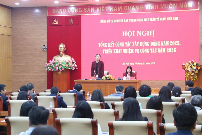 Đảng bộ Cơ quan UBTƯ MTTQ Việt Nam tổng kết công tác xây dựng Đảng năm 2025, triển khai nhiệm vụ công tác năm 2026- Ảnh 1.