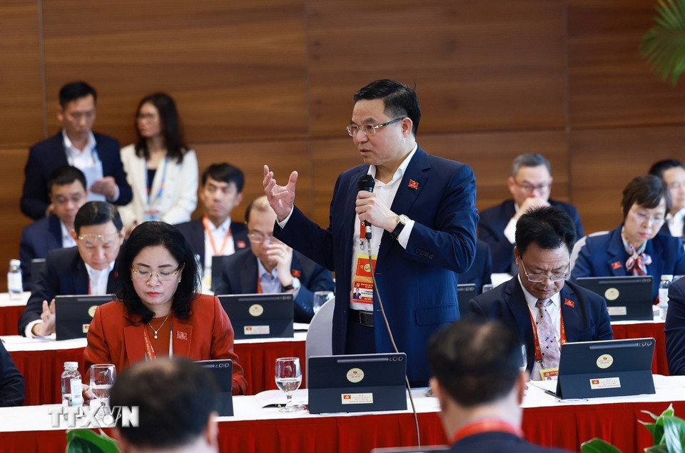 Đại hội XIV của Đảng: Đại biểu làm việc tại Đoàn, thảo luận các văn kiện Đại hội- Ảnh 4.