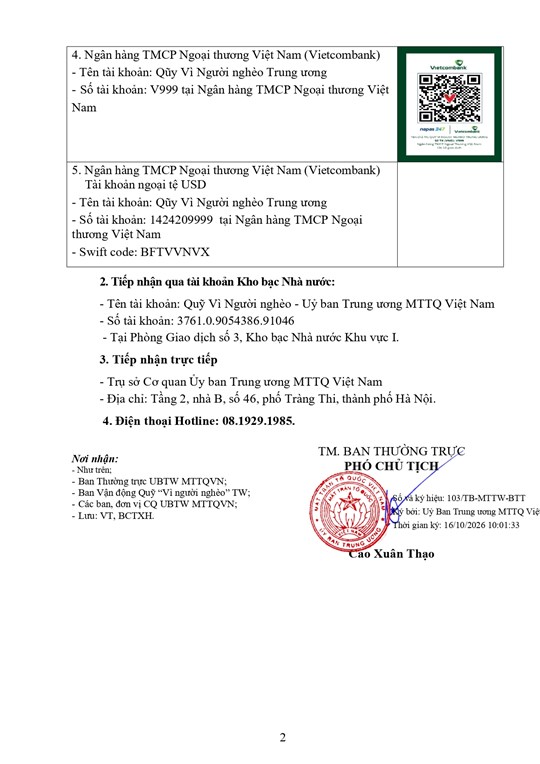 Chủ tịch UBTƯ MTTQ Việt Nam Bùi Thị Minh Hoài gửi Thư kêu gọi ủng hộ, giúp đỡ người nghèo- Ảnh 3.