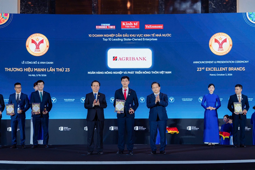 Agribank được vinh danh Top 10 Thương hiệu Doanh nghiệp Dẫn đầu Khu vực Kinh tế Nhà nước 2026 - Ảnh 2.