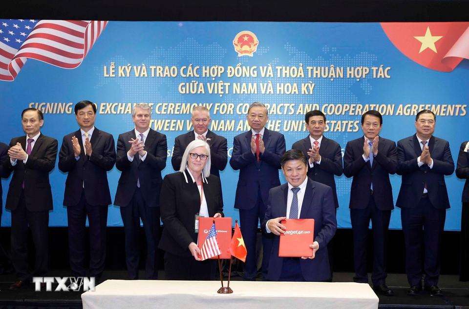 Tổng Bí thư Tô Lâm chứng kiến lễ ký và trao thỏa thuận hợp tác Việt Nam-Hoa Kỳ- Ảnh 12.