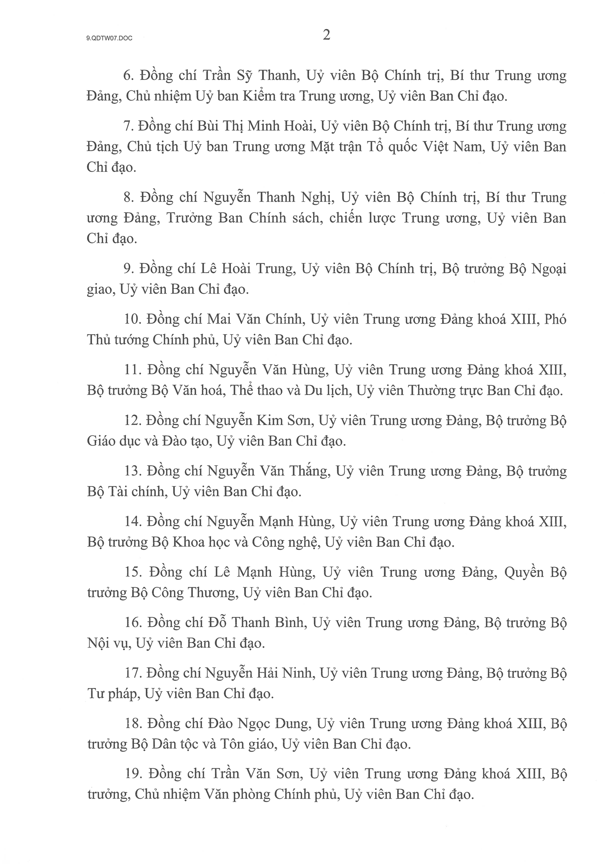 Quyết định số 07-QĐ/TW: Thành lập Ban Chỉ đạo Trung ương về phát triển văn hóa Việt Nam- Ảnh 2.