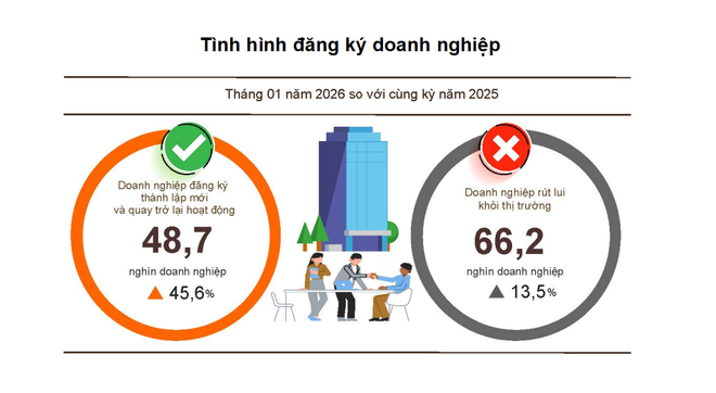 Cục Thống kê: Gần 24,2 nghìn doanh nghiệp thành lập mới trong tháng 1- Ảnh 1.