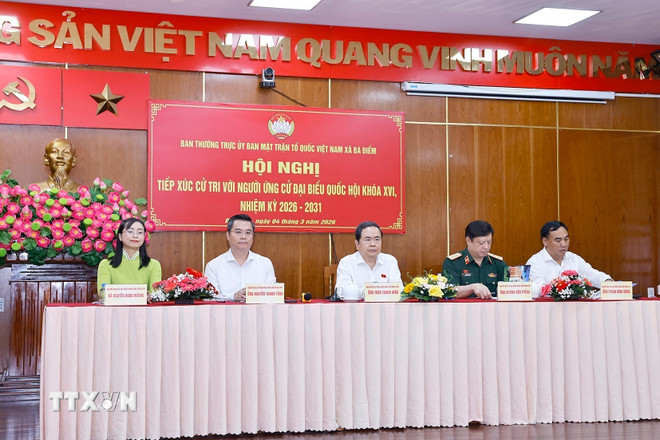 Chủ tịch Quốc hội Trần Thanh Mẫn dự Hội nghị tiếp xúc cử tri TPHCM- Ảnh 1.