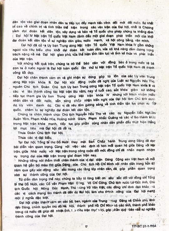 MTTQ Việt Nam qua các kỳ Đại hội: Đại hội Mặt trận Tổ quốc Việt Nam lần thứ IV (1994-1999)- Ảnh 9.