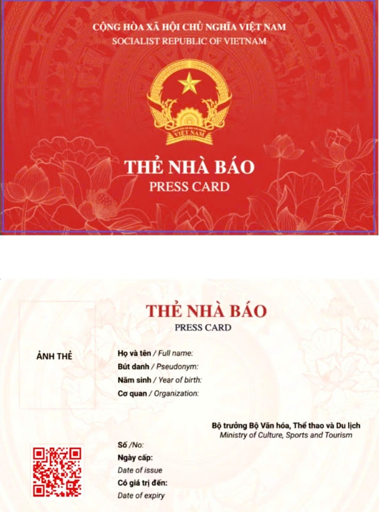 Bộ Văn hóa, Thể thao và Du lịch công bố mẫu thẻ nhà báo 2026- Ảnh 1.