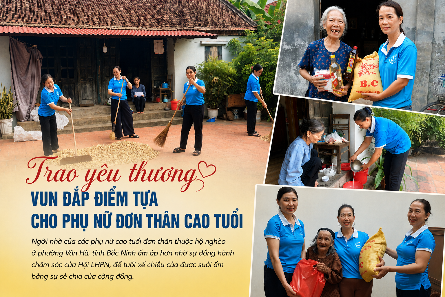Trao yêu thương, vun đắp điểm tựa cho phụ nữ đơn thân cao tuổi