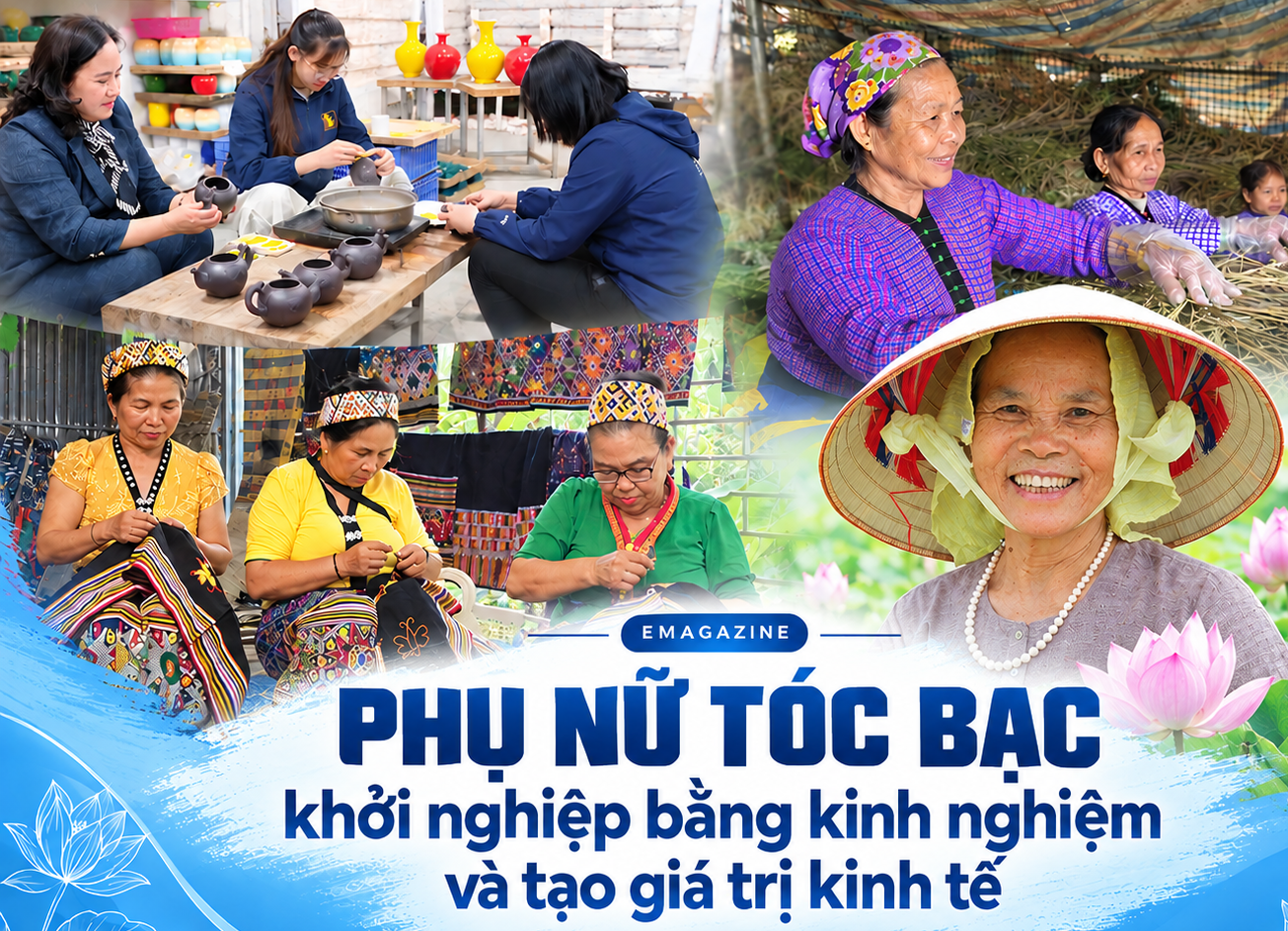Phụ nữ tóc bạc khởi nghiệp bằng kinh nghiệm và tạo giá trị kinh tế