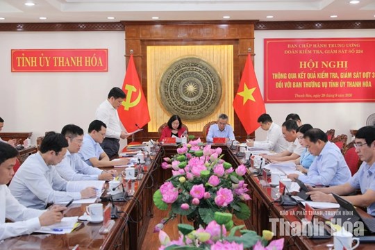 Thông qua kết quả kiểm tra, giám sát đợt 3 đối với Ban Thường vụ Tỉnh ủy Thanh Hóa- Ảnh 1.