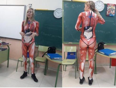 Nữ giáo viên Sinh học sáng tạo với “bộ đồ giải phẫu cơ thể” gây sốt - Ảnh 1.