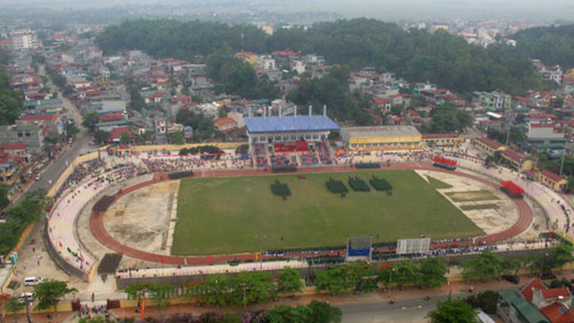 Sân vận động tỉnh Điện Biên - nơi sẽ diễn ra phiên tòa lưu động xét xử Vì Văn Toán và đồng bọn.