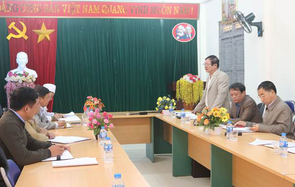 Giám đốc Sở Y tế Điện Biên Triệu Đình Thành phát biểu tại cuộc họp với Ban chỉ đạo huyện Nậm Pồ - ảnh Cổng thông tin điện tử huyện Nậm Pồ.