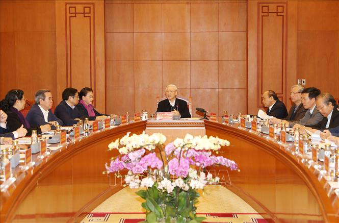 Tổng Bí thư, Chủ tịch nước Nguyễn Phú Trọng chủ trì họp Tiểu ban Văn kiện Đại hội XIII của Đảng - Ảnh 1.