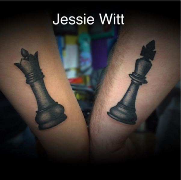 Kết quả hình ảnh cho queen and king chess piece tattoos