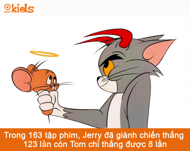 Theo một thống kê trong 163 tập phim, Jerry đã giành chiến thắng 123 lần còn Tom giành chiến thắng chỉ 8 lần. Có 32 lần cả hai bắt tay nhau để chiến đấu với nhân vật khác với 20 lần giành chiến thắng và 12 lần thất bại. Cũng theo thống kê, 5 là số lần mà Tom đã chết đi sống lại.
