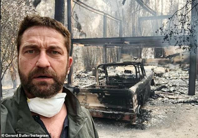 Nhiều ngôi sao Hollywood chia sẻ nỗi bàng hoàng khi vụ cháy lớn ở California đã phá hủy hàng loạt căn biệt thự đắt đỏ. Trong ảnh, tài tử Gerard Butler chia sẻ cảnh anh trở về ngôi biệt thự của mình ở Malibu và hoảng hốt trước đống đổ nát. 