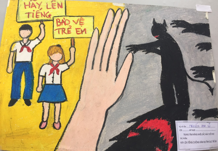Mẹ đưa con đi vẽ tranh chống xâm hại tình dục » Báo Phụ Nữ Việt Nam