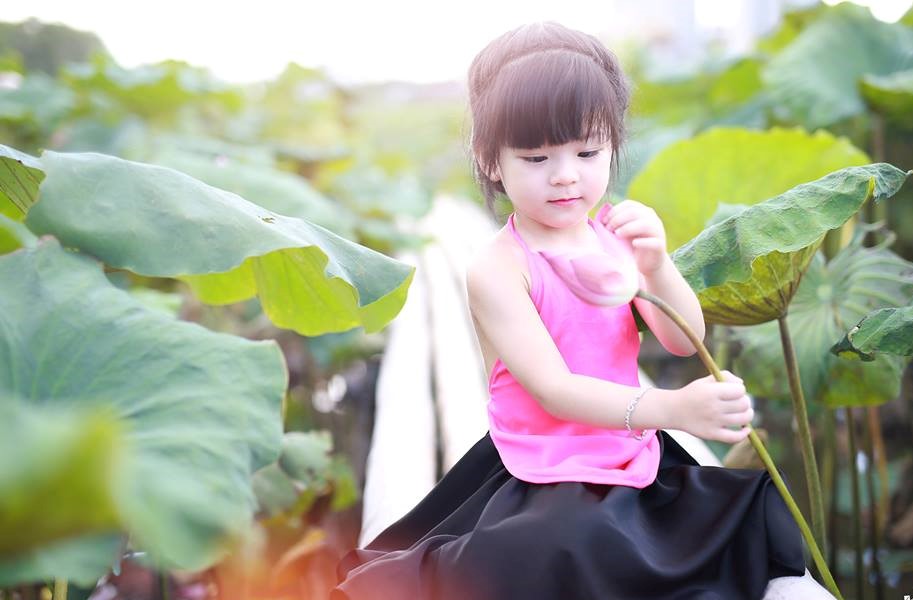 Bé gái 4 tuổi siêu đáng yêu bên hoa sen » Báo Phụ Nữ Việt Nam