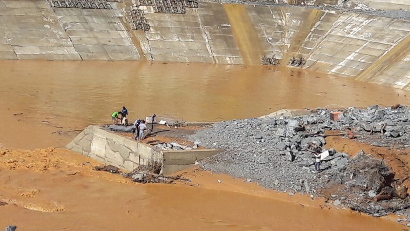 Sự cố xảy ra tại công trình thủy điện Sông Bung 2 vào lúc 16 giờ 25 phút ngày 13/9. 
