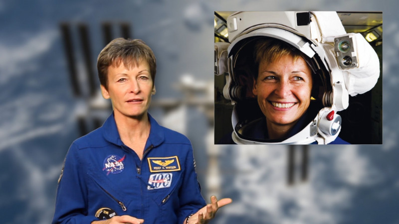 Peggy Whitson sinh ngày 9/2/1960 tại bang Iowa (Mỹ), là nữ phi hành gia kỳ cựu nhất của NASA. Bà được truyền cảm hứng bởi chương trình chinh phục mặt trăng Apollo của Mỹ. Trước khi trở thành phi hành gia vào năm 1997, nữ tiến sĩ hóa sinh làm công việc nghiên cứu khoa học tại NASA trong 7 năm. 