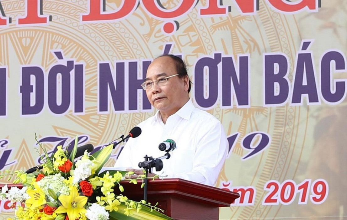 Thủ tướng Nguyễn Xuân Phúc phát biểu tại buổi lễ. 