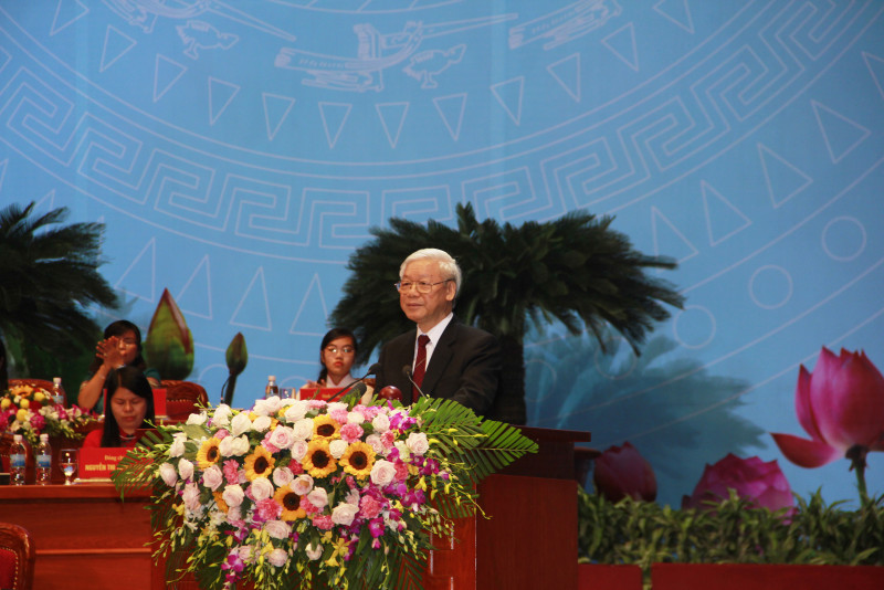 Tổng Bí thư Nguyễn Phú Trọng phát biểu chỉ đạo Đại hội.    