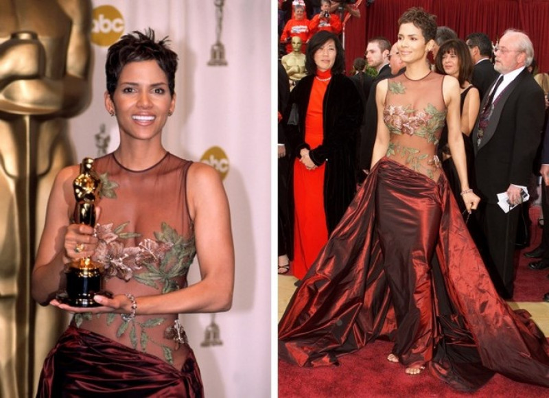 Halle Berry, 2002. Đây là một trong những bộ trang phục gợi cảm nhất trong lịch sử của giải Oscar.