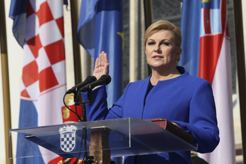 Tổng thống Croatia Kolinda Grabar-Kitarovic tuyên thệ nhậm chức Zagreb, Croatia, ngày 15/2/2015