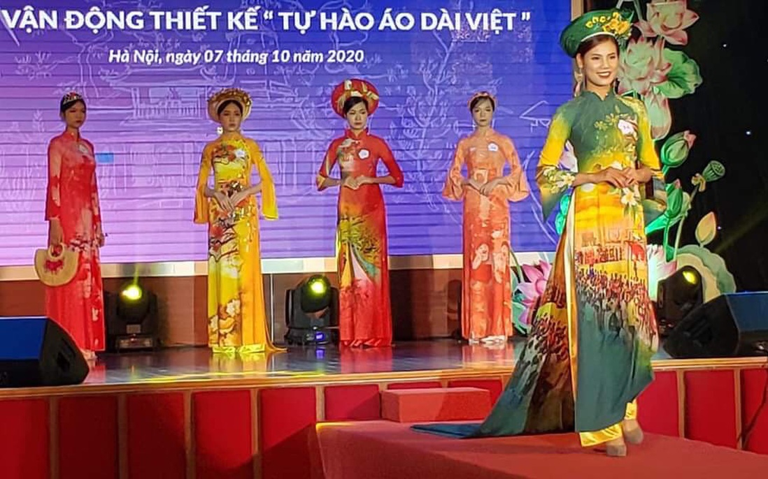 Di sản Hà Nam hiện diện trên áo dài của NTK Trần Hiền 