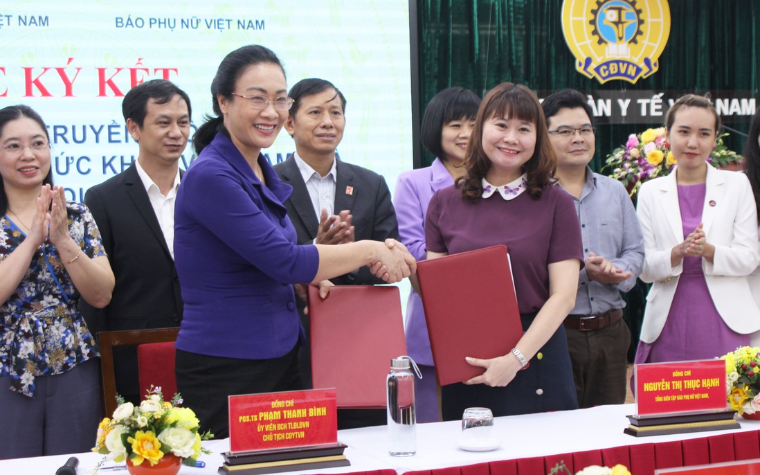Công đoàn Y tế Việt Nam và Báo Phụ nữ Việt Nam ký kết chương trình phối hợp truyền thông