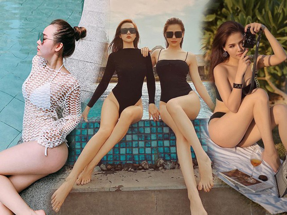 Kỉ niệm tuổi 30 chỉ là phụ, Huyền Lizzie và Phanh Lee khoe body “mướt mát” với bikini là chính