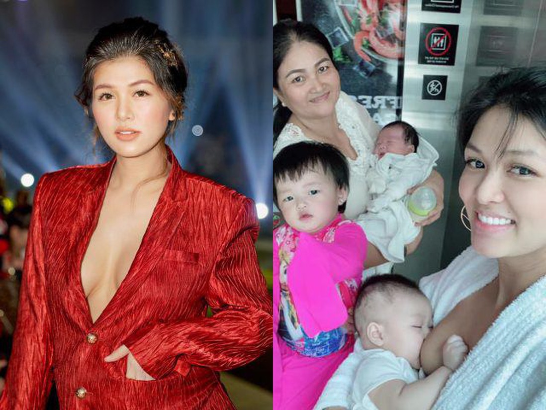 Hoa hậu sinh con thứ 6, trở thành "bà mẹ đông con nhất showbiz Việt" 