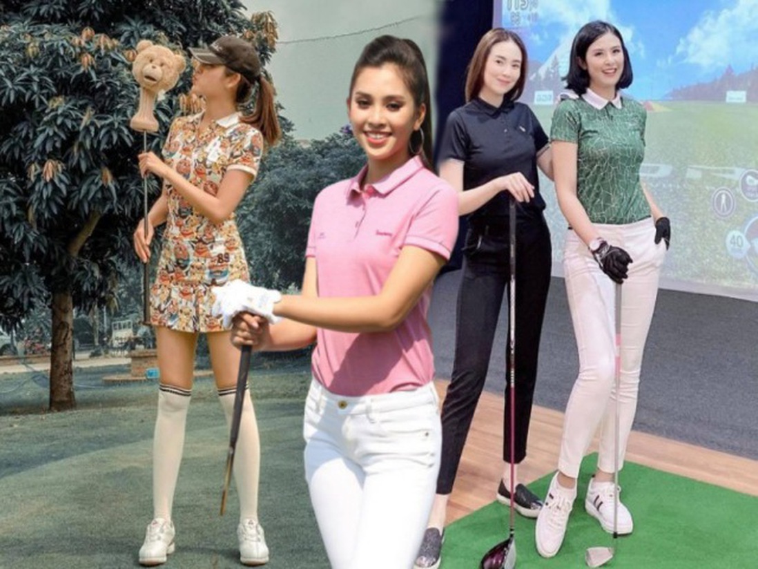 Huyền My, Mai Ngọc biến sân đánh golf thành sàn diễn thời trang