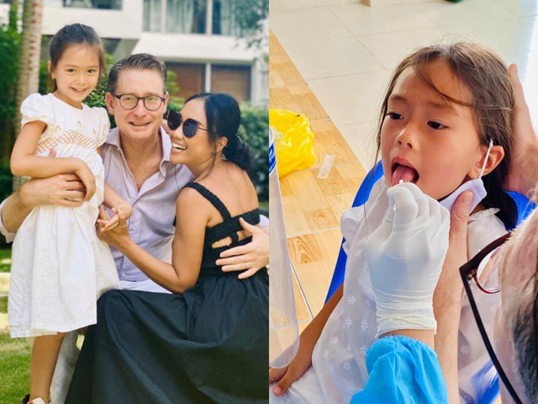 Hoãn kỷ niệm 8 năm cưới, vợ chồng Đoan Trang dẫn con gái đi xét nghiệm, tự cách ly