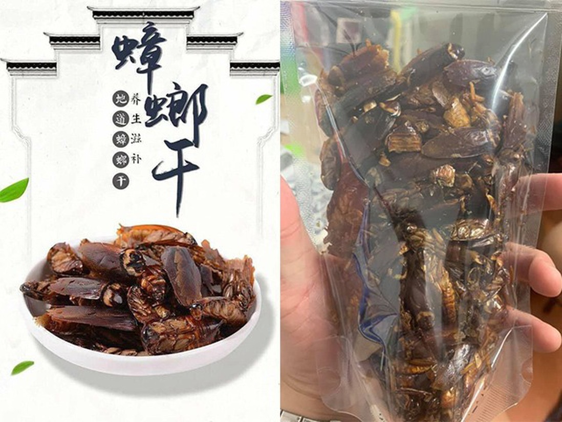 Trang ăn vặt Đài Loan rao bán snack gián sấy khô