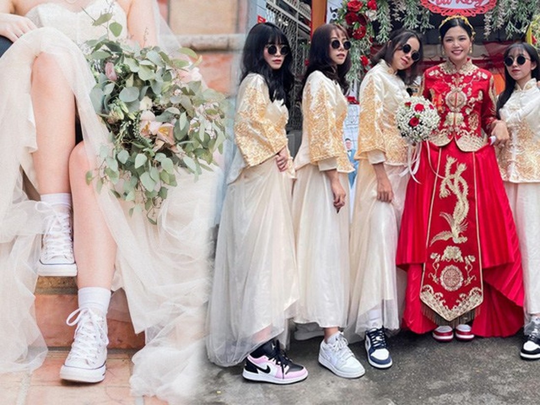 Giày sneakers "chiếm sóng" trong các lễ cưới, đám hỏi