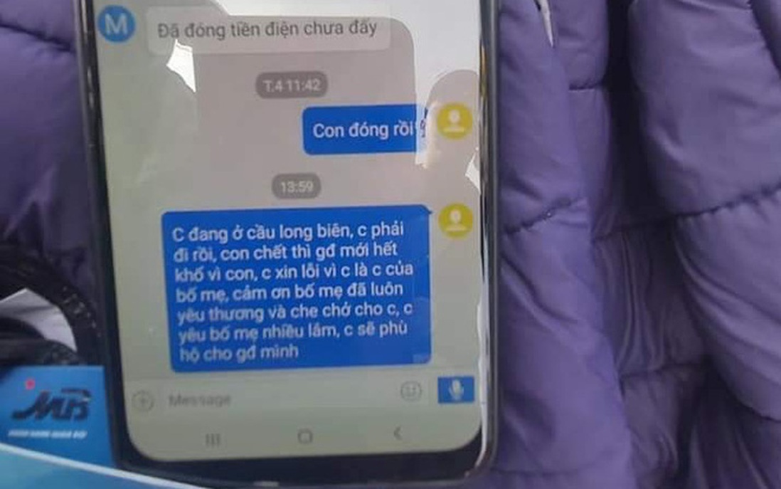 Vụ thanh niên nhảy cầu Long Biên tự tử: Xót xa dòng tin nhắn cuối cùng gửi cho mẹ