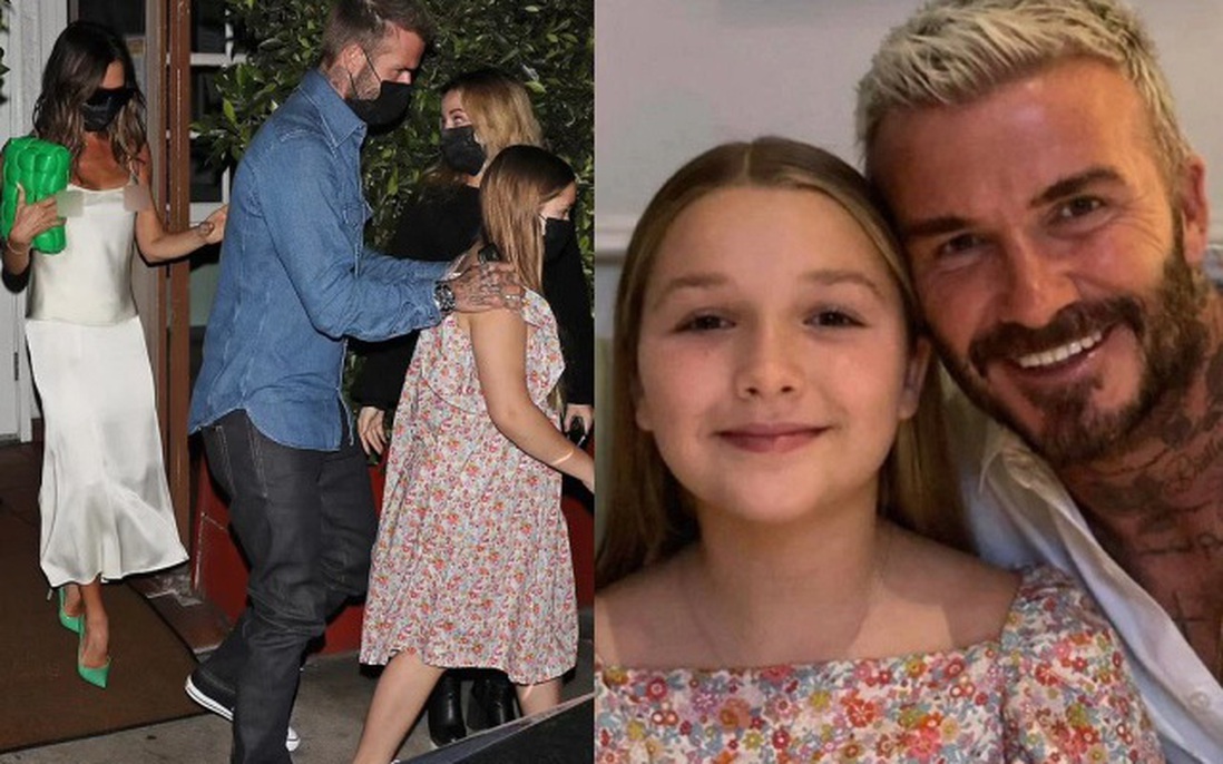 Nhà Beckham đưa con gái đi ăn tối cũng gây sốt mạng xã hội
