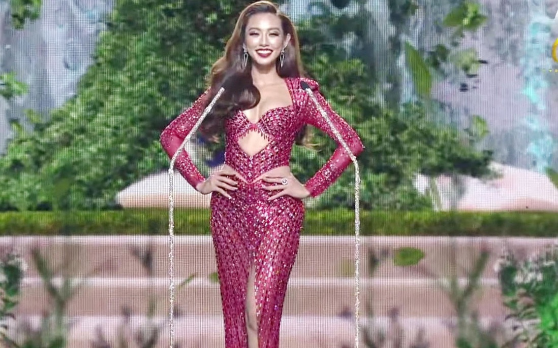 Thùy Tiên đầy thu hút trong đêm Bán kết Hoa hậu Hòa bình Quốc tế 2021