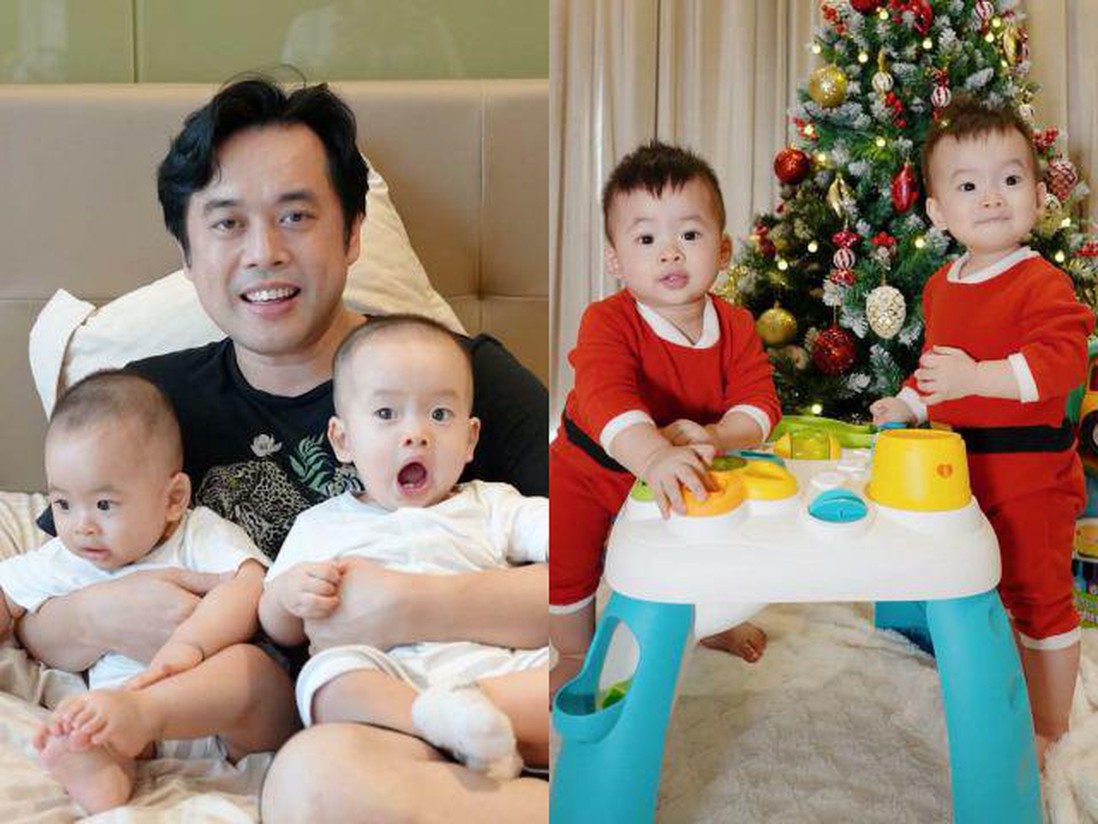 2 con sinh đôi nhà Dương Khắc Linh hơn 1 tuổi đã thấy điểm khác hẳn nhau trên khuôn mặt